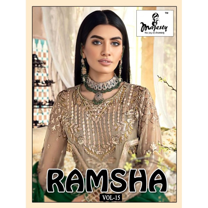 Majesty Ramsha Vol 15 Faux Georgette Pakistani Salwar Suits
